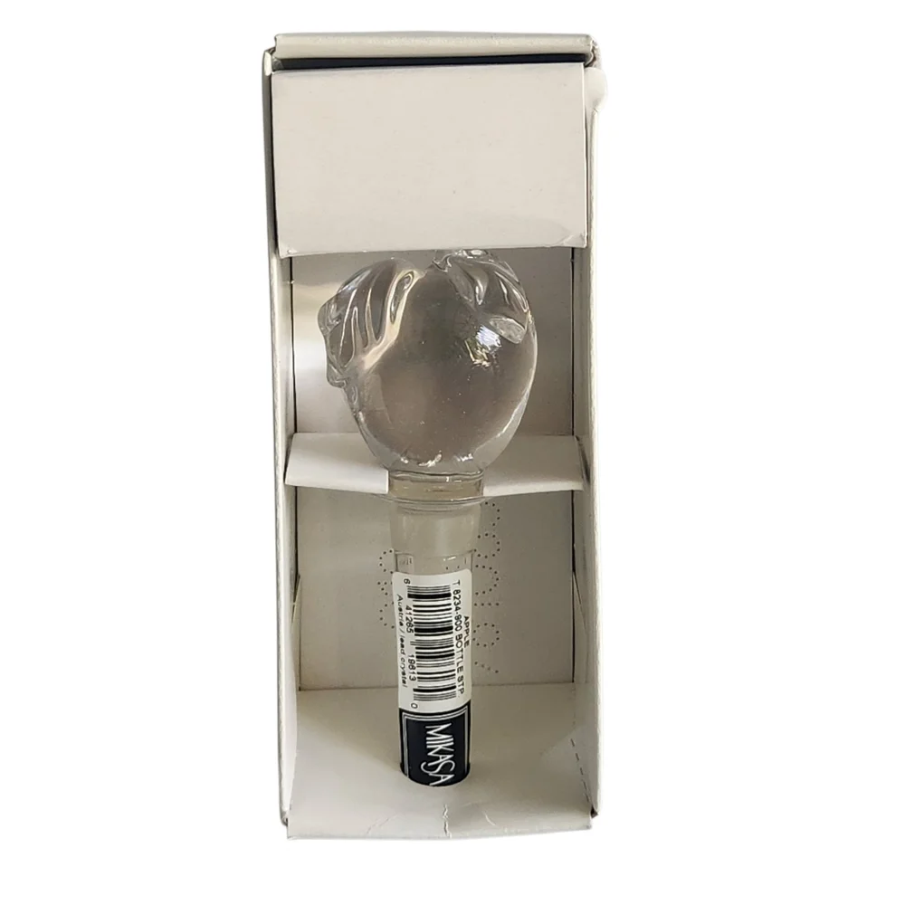 Mikasa Austrian Crystal Apple Bottle Wine Stopper New In Box